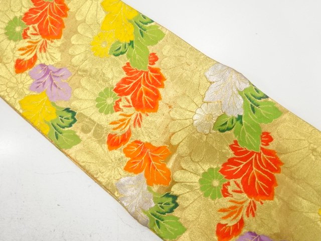 アンティーク　菊模様織り出し　子供帯（着用可）